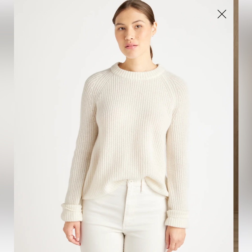 Quince Mongolian Cashmere Fisherman Crewneck Sweater